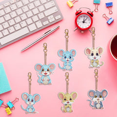 DIY Diamond Painting Keychain 5D Double-sided Stick-on Crystals