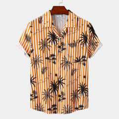 Men's Short-sleeved Shirt Stylish Beach Style Printed Shirt