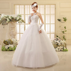 Korean style tube top wedding dress