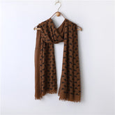 Solid Color Neutral Loose Beard Polyester-cotton Pony Print Loose Beard Tassel Men's Scarf