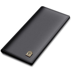 Long leather wallet for men – brown soft genuine leather business style