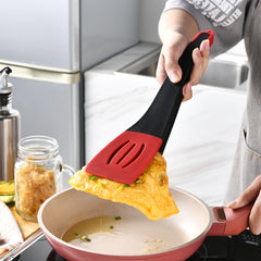 3-in-1 silicone spatula clip kitchen tool – detachable slotted shovel rotary blade