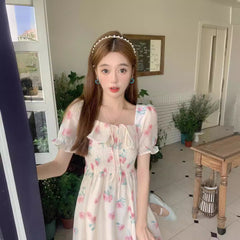 Summer New French Square Collar Plus Size Sweet Dress Women