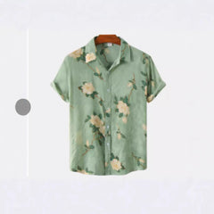 Hawaiian Printing Lapel Short Sleeve Shirt