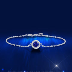 S925 Silver Inlaid Sapphire Women's Bracelet