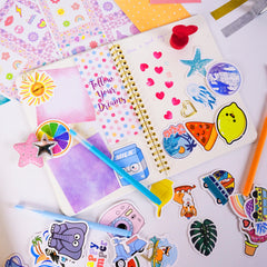 Scrapbook diary gift set for girls – flash tape glue pen bookmarks accessories