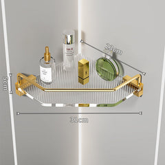 Acrylic bathroom shelf space aluminum – gold 2 layer double shelf close-up