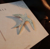 Ins Wind Silver Flying Bird Swallow Metal Brooch