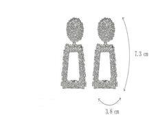 Metal earrings embossed floral earrings