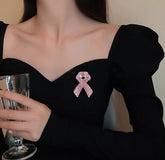 2pc Full Diamond Red Ribbon Alloy Brooch