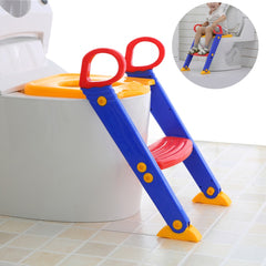 Baby potty training toilet seat ladder – 3-in-1 folding safety chair front view
