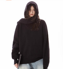 Gray Heavy Industry Women's Pullover Scarf Sweater