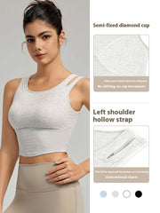 Yoga Clothing Top Vest With Chest Pad Hollow Shoulder Strap All-matching