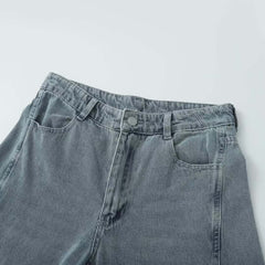 Summer Women's Mid-waist Wide-leg Straight Jeans Women