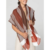 59 X 59in Deep Pinkwhite Large Grid Womens Fall Winter Scarf Plaid Tassel Soft Warm Blanket Scarves Womens Shawl Wraps