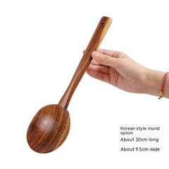 Teak wood cooking spatula kitchen utensil – small square shovel detail