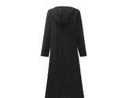 Cotton linen large size long sleeve dress