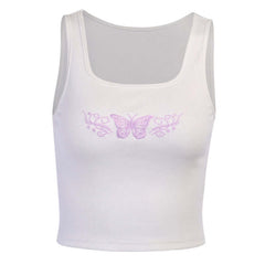 Embroidered Butterfly Sexy Tank Top