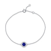 S925 Silver Inlaid Sapphire Women's Bracelet