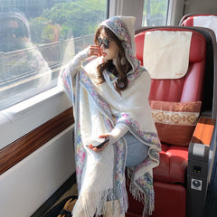 Casual Versatile Personality Border Dark Pattern Shawl Scarf