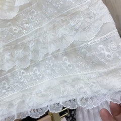 New High Waist Slimming French Layered Lace Stitching Cake Dress Skirt For Women