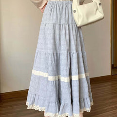 Design Sense Stitching Skirt Women's Springsummer Gentle Drape