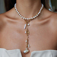 Stainless Steel Conch Long Necklace Y-shaped Chain High-grade Clavicle Chain For Women