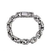 Hip Hop European And American Personality Domineering 12.5mm Thick Meteorite Crater Silver Titanium Steel Bracelet For Men