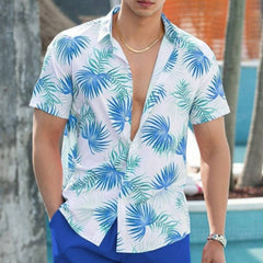 Beach Style Short Sleeve Shirt Men's Suit