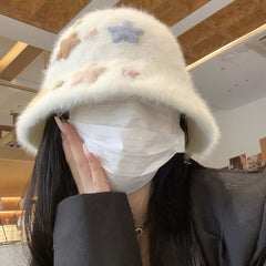 Autumn And Winter Make Your Face Look Smaller Plush Fisherman Hat Warm