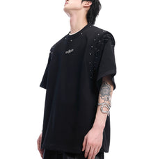 Niche Deconstruction Lace-up Cutout Short Sleeve