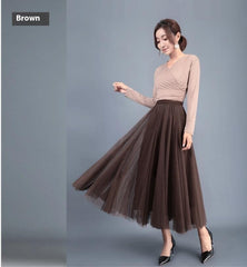 Fashion Wide Hem Gauzy Skirt For Women
