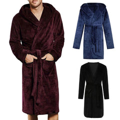 Nylon hooded bathrobe for men and women – red blue grey black color options