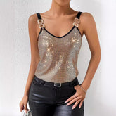 Summer Sequined Suspender Chain Vest Top Women's Clothing