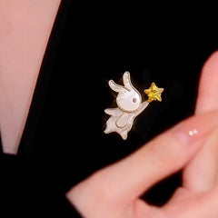 Japanese Cartoon Cute Rabbit Star Brooch