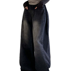 Retro High Waist Loose Straight Jeans For Women