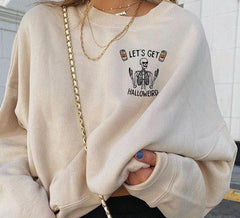 Women's cotton pullover round neck loose women's sweater