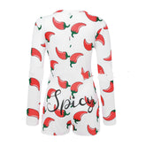 Chili print sexy jumpsuit