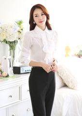 Casual Women's Solid Color Slim Long Sleeve Shirt