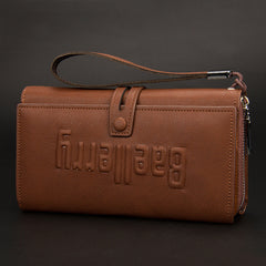 Large capacity wallet handbag for men – spacious interior card cash slots