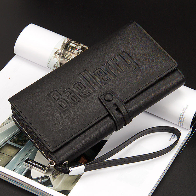 Large capacity wallet handbag for men – Baellerry leather front view