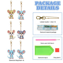 DIY Diamond Painting Keychain 5D Double-sided Stick-on Crystals