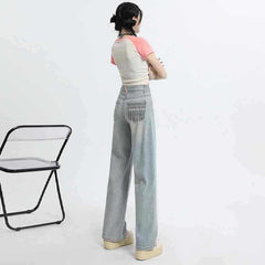 Light Blue High Waist Wide Leg Jeans For Women