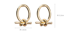 Stud earrings cold oval knotted earrings art earrings