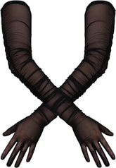 Women's Elegant Long Opera Gloves Mesh Gauze