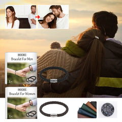 Hoexe Couple Bracelet PU Leather Rope Braided Men's And Women's Personalized Minimalist Style Couple Bracelet Fashion Accessories Hand Jewelry