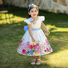 New Forged Print Princess Dress With Headband