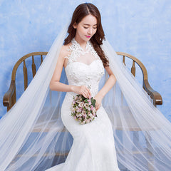Wholesale new bride wedding fashion lace fishtail skirt Slim Skinny tail wedding dress D92