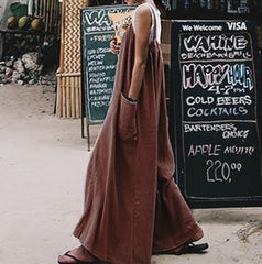 Suspenders Rompers Women Jumpsuit Sleeveless Linen Summer Overalls Fashion Wide Leg Pants Female Pants Plus Sizes