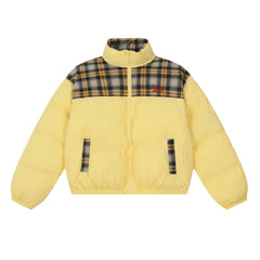 Sweet Girl Plaid Stitching High Quality Cotton Coat Jacket